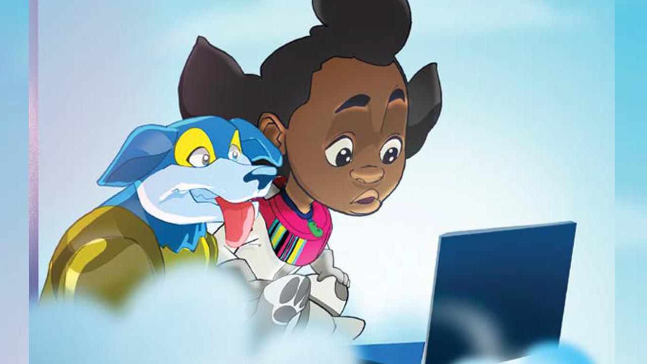 Action-posed anime character